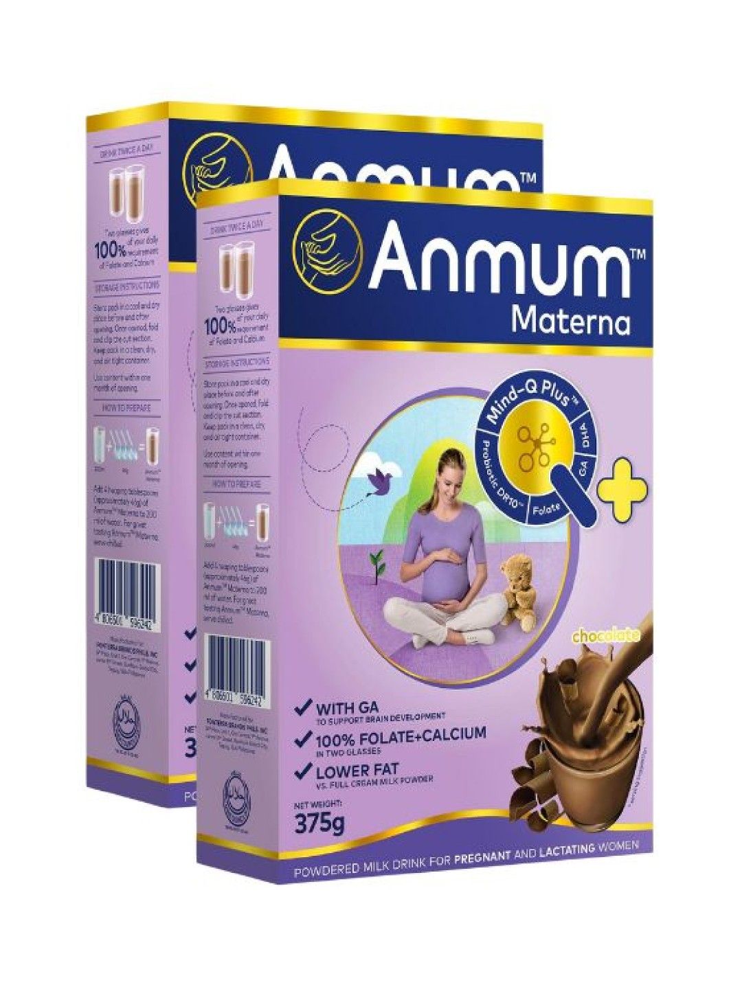 Anmum Materna Milk Powder Chocolate (375g) Bundle of 2