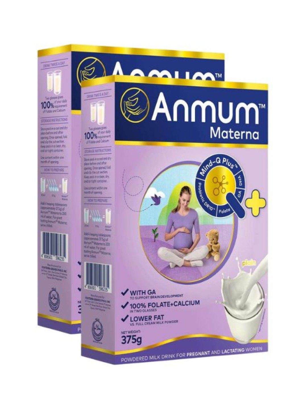 Anmum Materna Milk Powder Plain (375g) Bundle of 2 (No Color- Image 1)