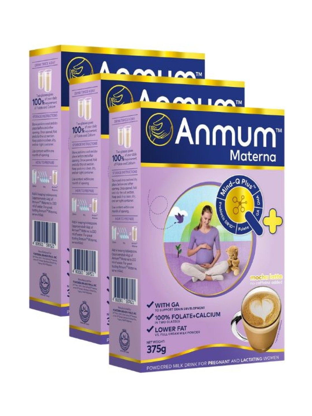 Anmum Materna Milk Powder Mocha Latte (375g) Bundle of 3