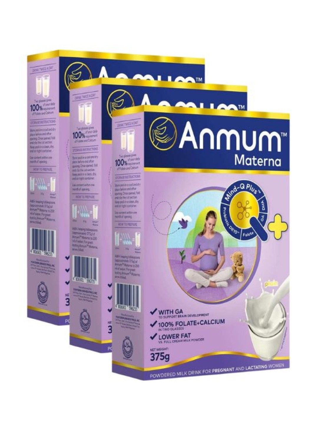 Anmum Materna Milk Powder Plain (375g) Bundle of 3