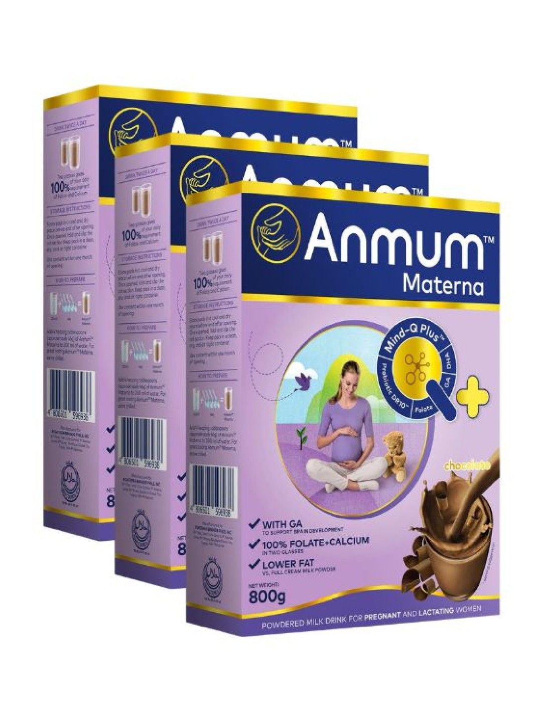 Anmum Materna Milk Powder Chocolate (800g) Bundle of 3