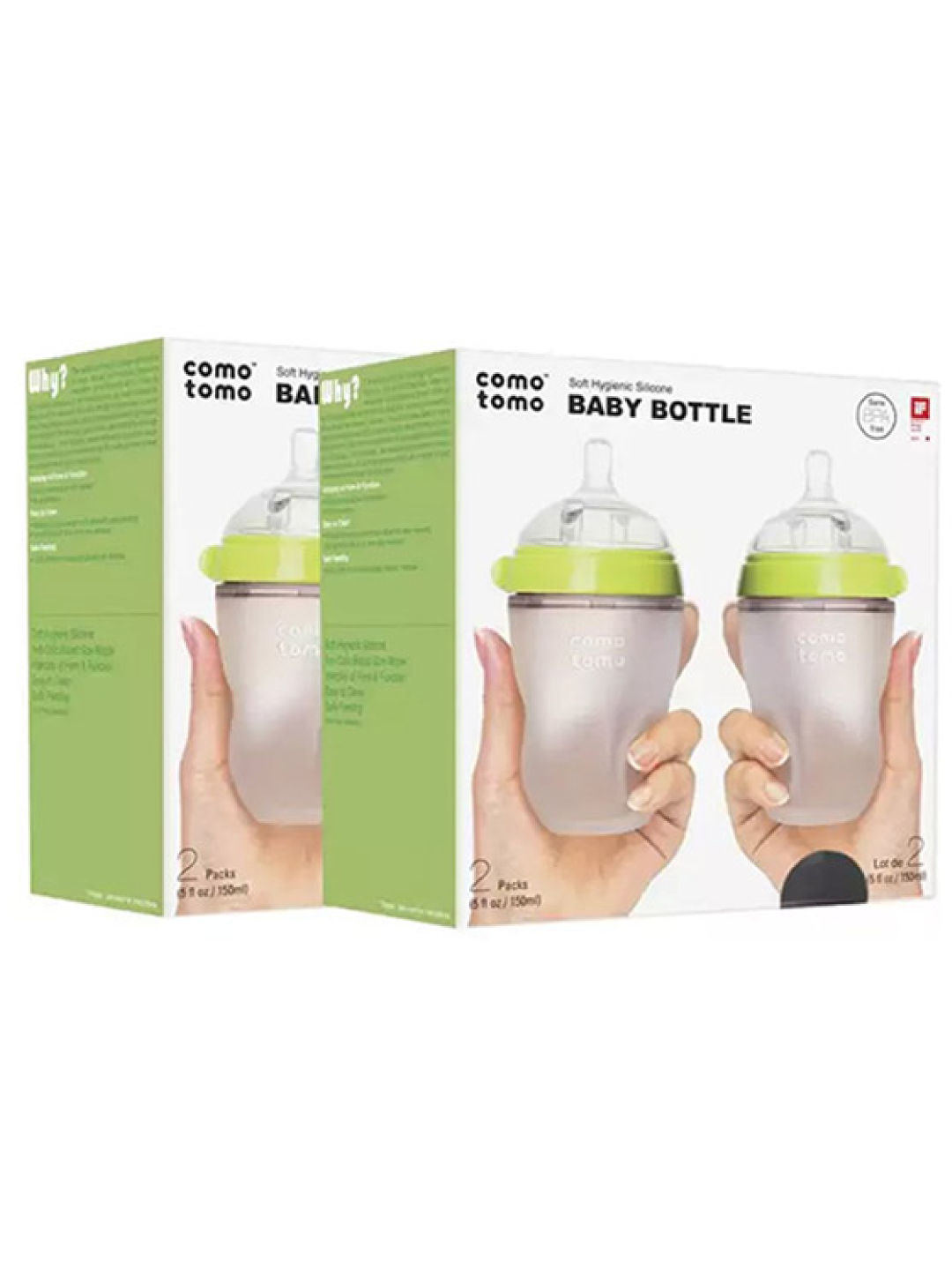 Comotomo Silicone Baby Bottle -Bundle of 4 (8oz) (Green- Image 2)