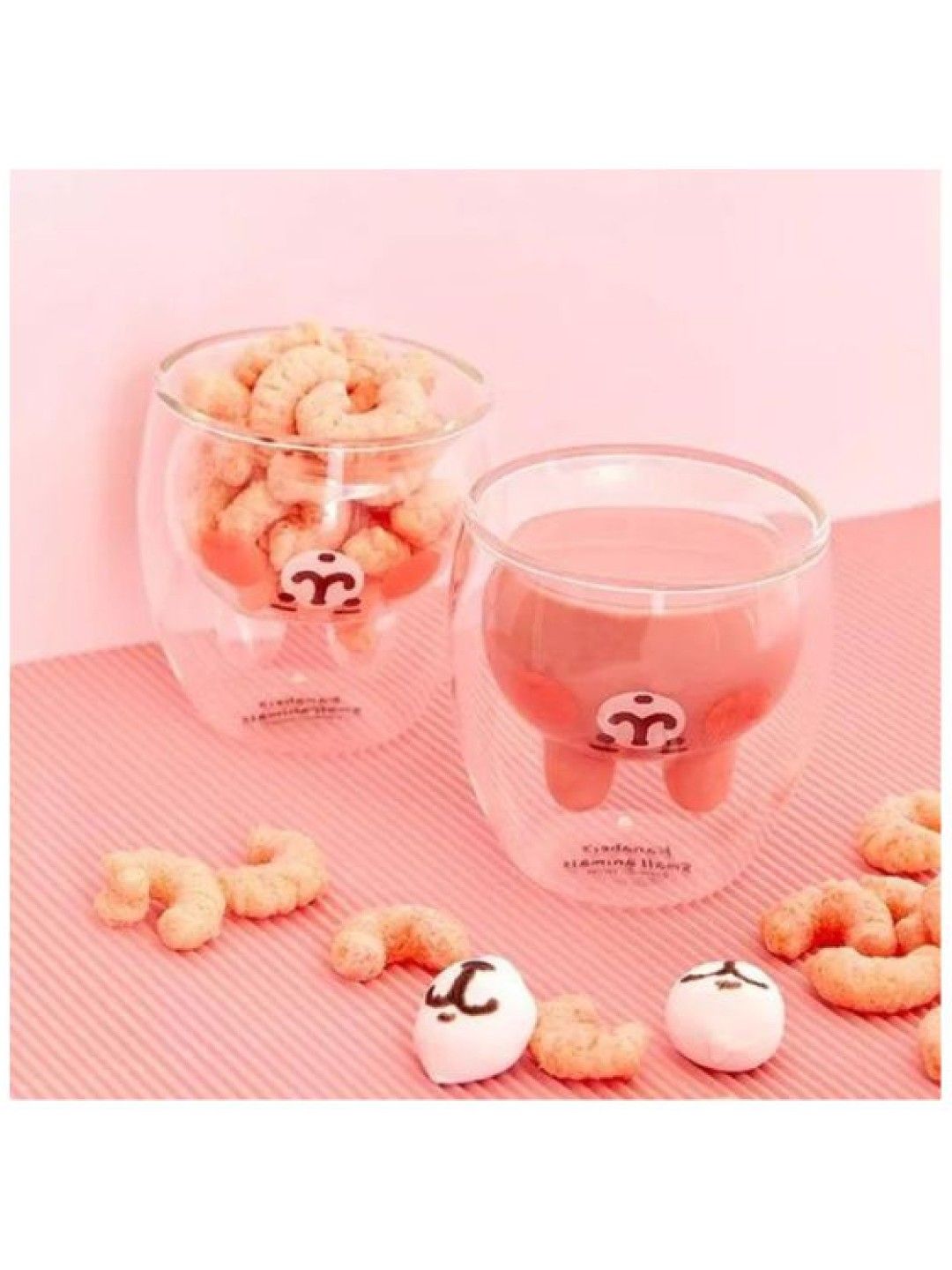 Scenti Double Wall Glass New Designs Cute Animals 240ml to 280ml (Bunny- Image 2)