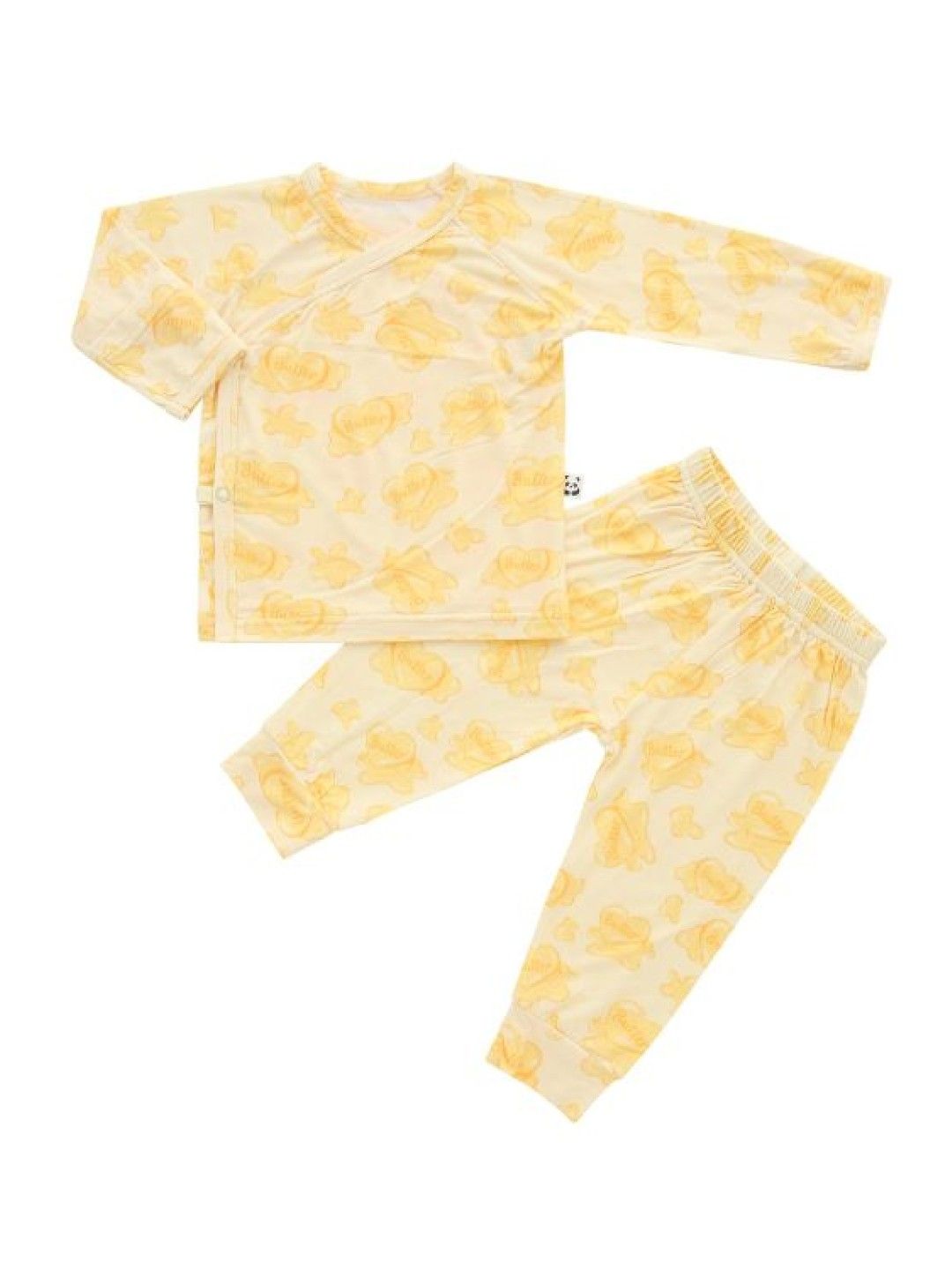 Bamberry Baby Long Sleeved Kimono PJ Set, Butter (Butter- Image 1)