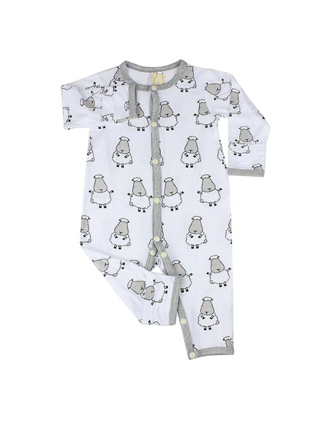 Baa Baa Sheepz Big Sheepz Button Long Sleeve Romper