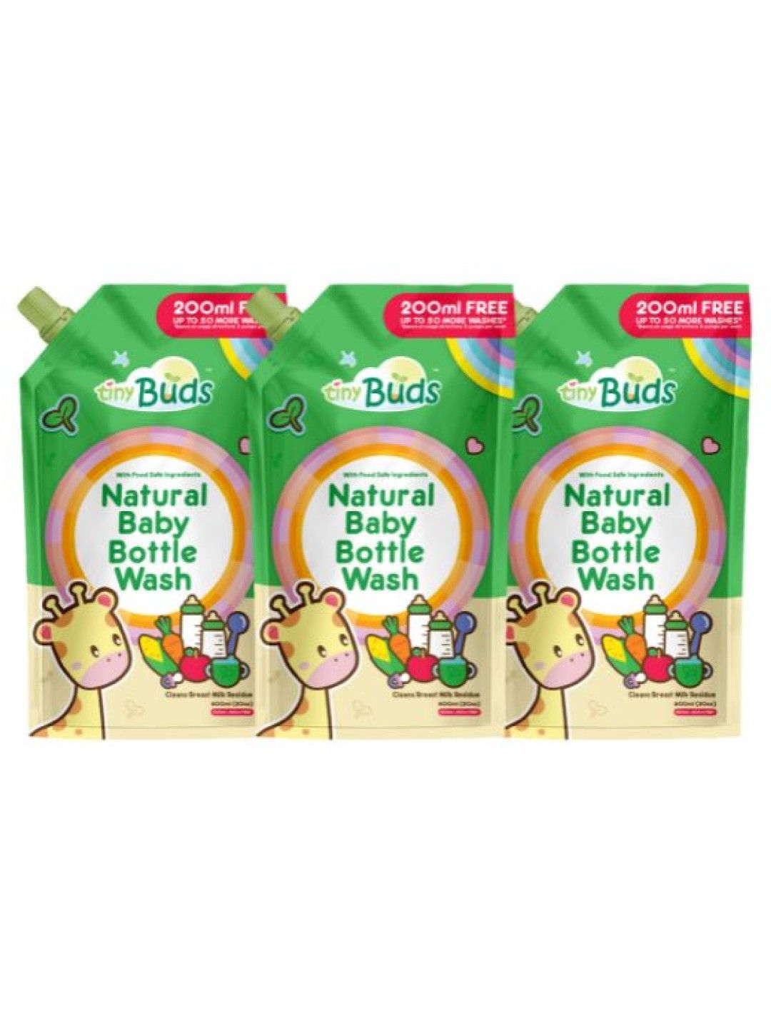 Tiny Buds [Buy 2 Get 1] Bottle Wash Refill (400ml + 200ml FREE)
