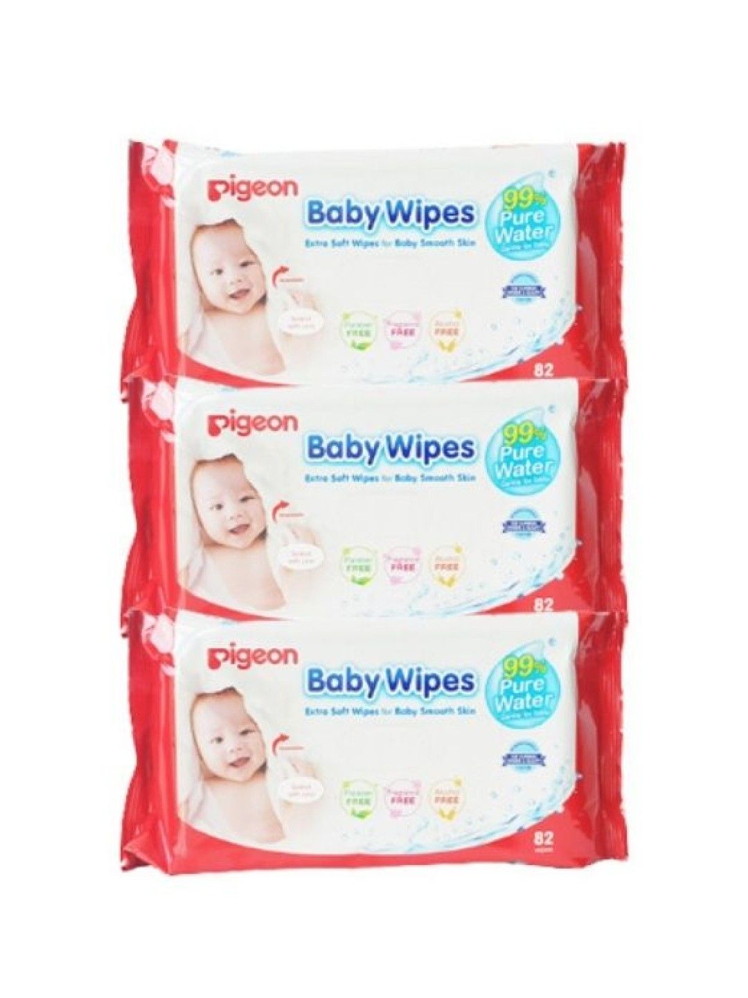 Pigeon Baby Wet Wipes 3-pack (82 pcs) (No Color- Image 1)