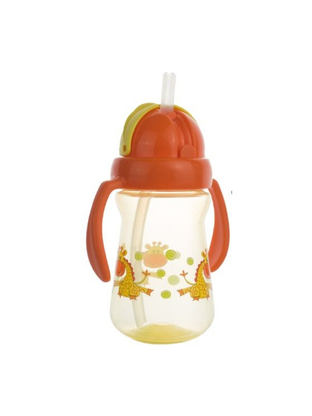 Coral Babies Sport Sipper/Straw Cup with Handle Animal Print (Giraffe- Image 1)