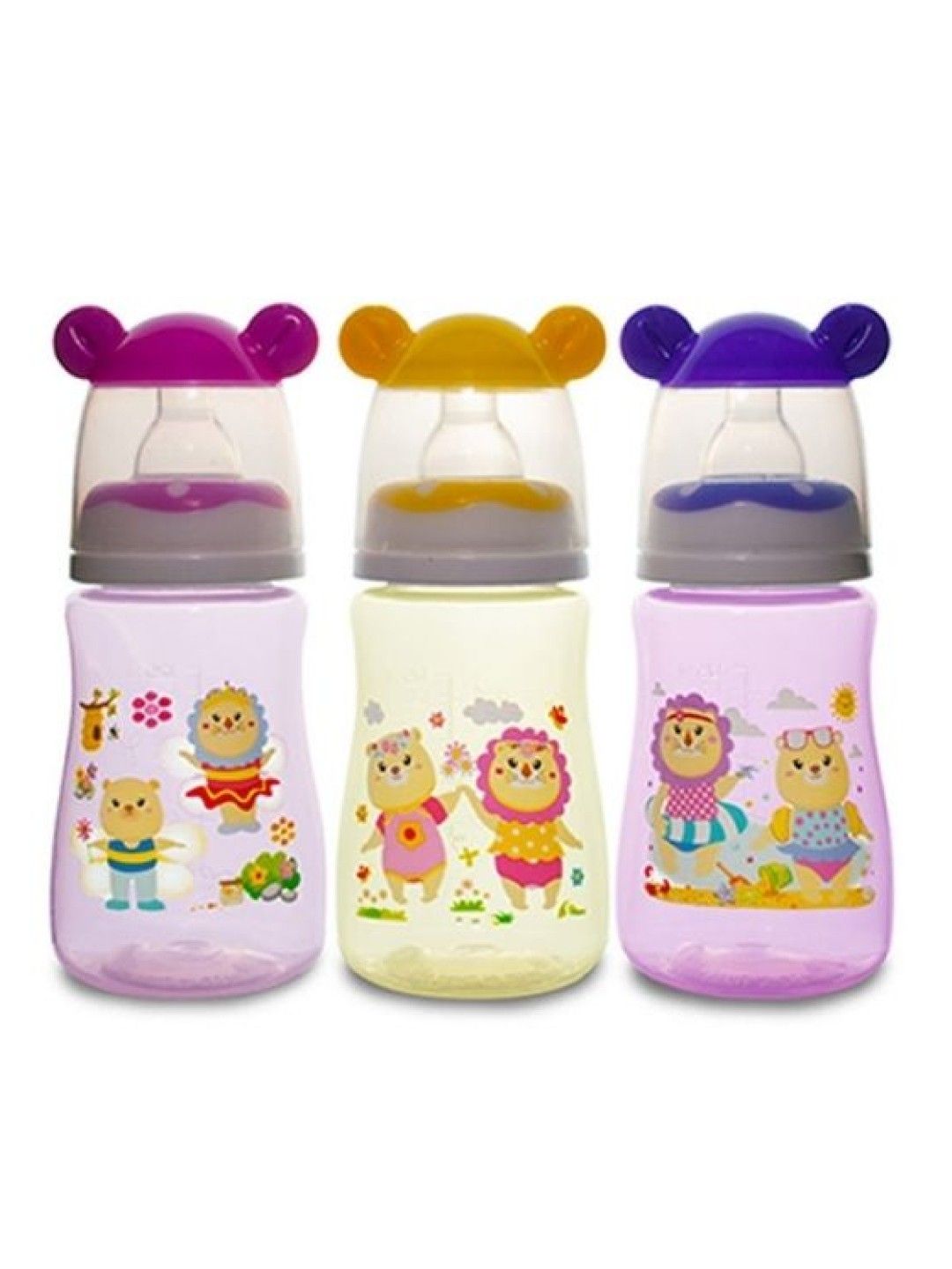 Coral Babies Tinted Feeding Bottles With Character Hood Pink (4 oz) (No Color- Image 1)