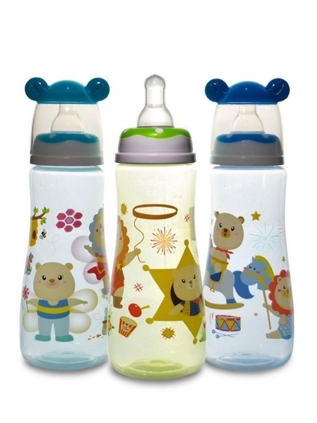 Coral Babies Tinted Feeding Bottle With Character Hood Blue (8 oz) (No Color- Image 2)