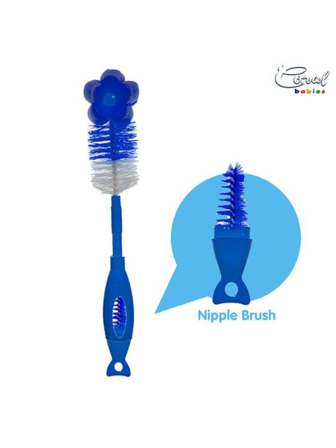 Coral Babies Bottle and Nipple Brush with Foam - Blue