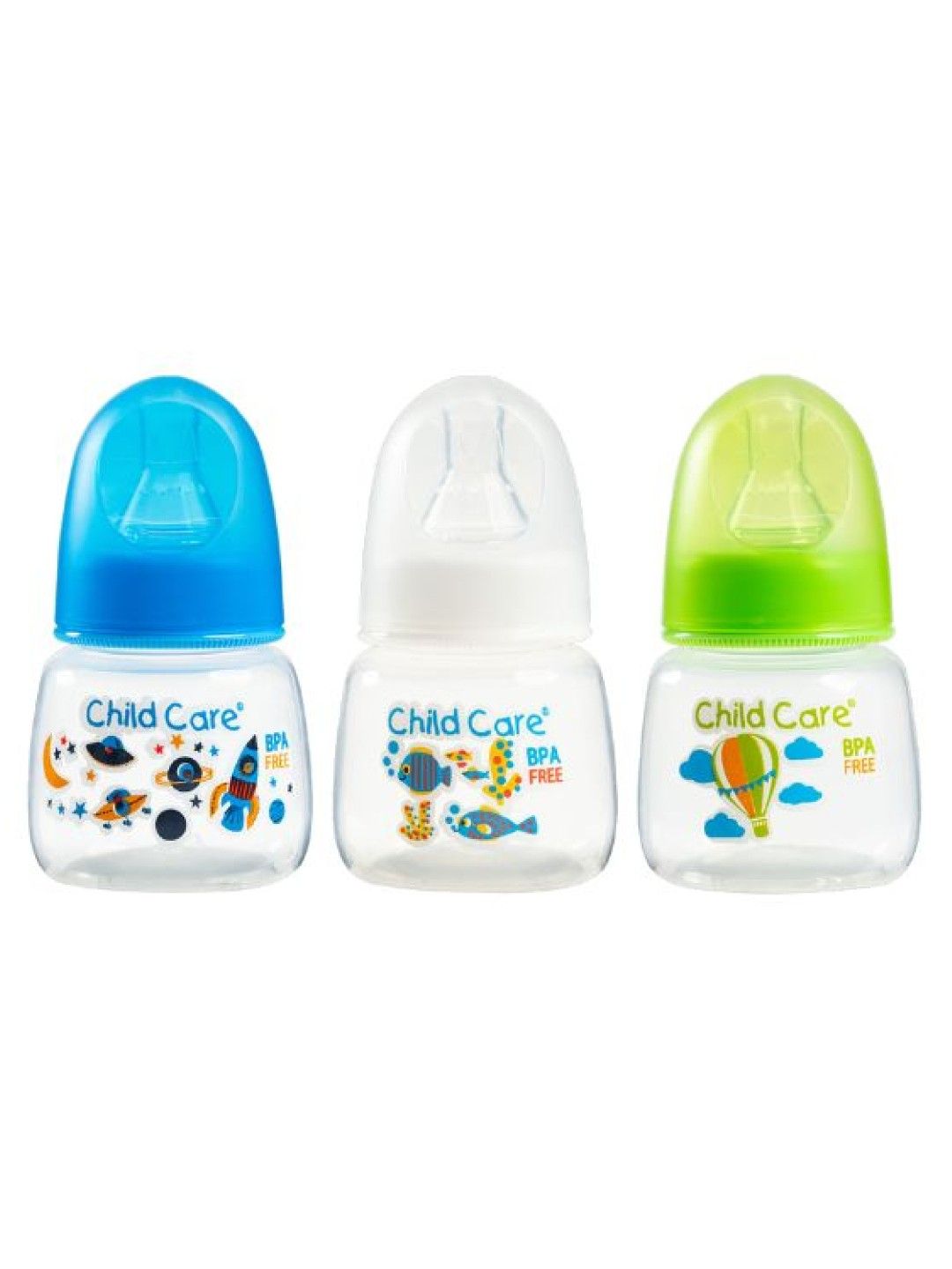 Child Care Round Baby Bottle Set for Boys (BPA-Free)