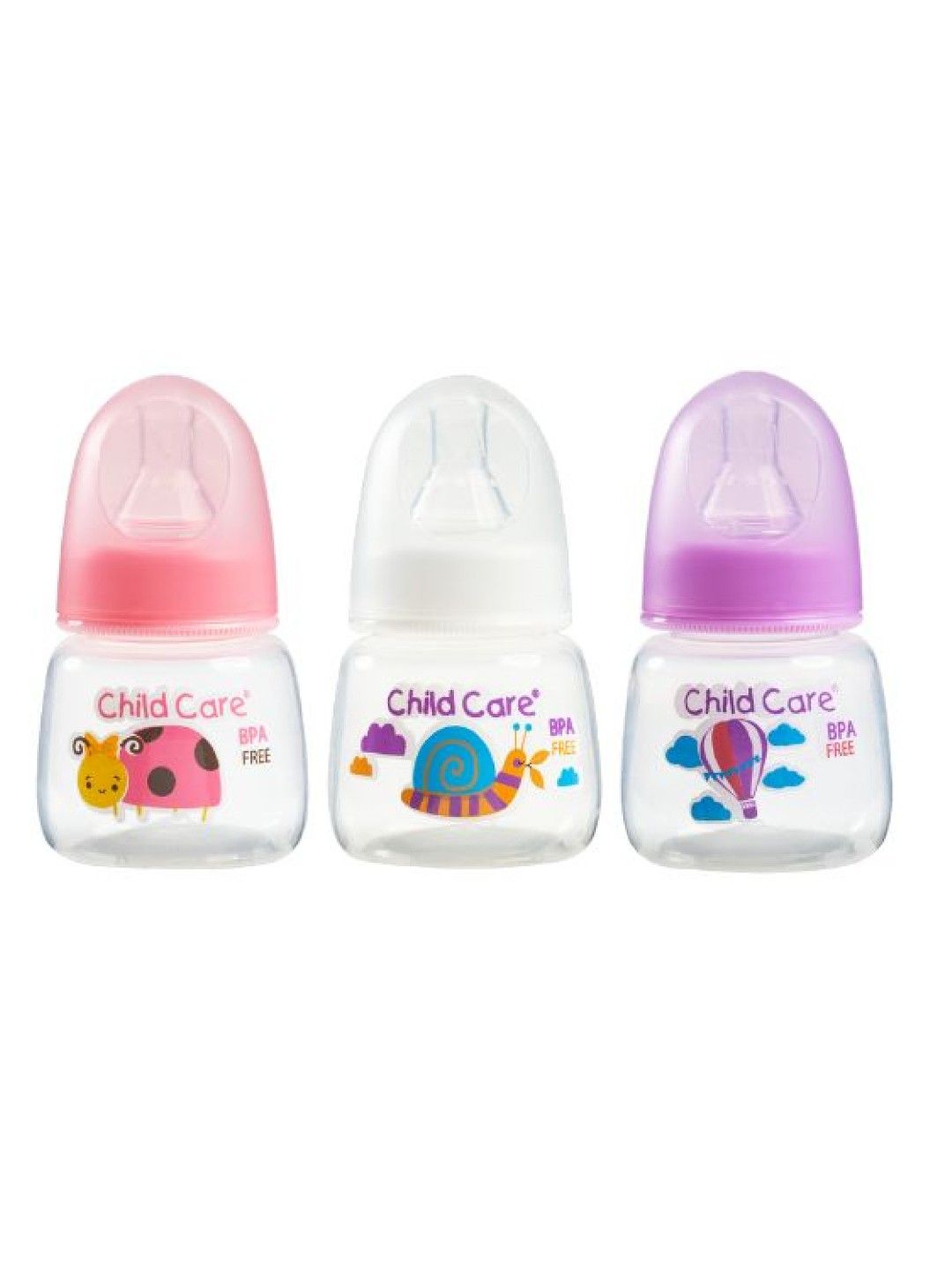 Child Care Round Baby Bottle Set for Girls (BPA-Free)