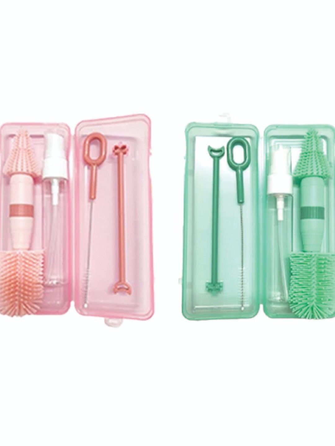 BabyPro Portable Mini Travel Bottle Wash/Cleaner Set With Storage Box (Pink- Image 2)