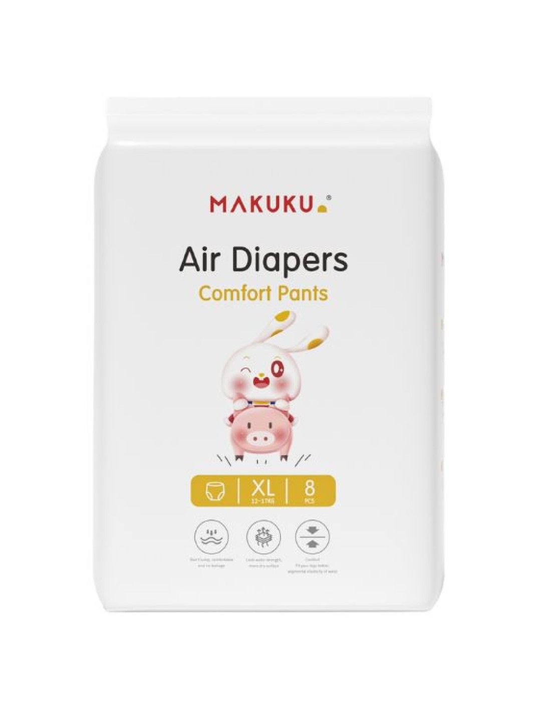 Makuku Mini Diaper Baby Cottony Cloth-Like Disposable Pants Training Pad, XL 8s
