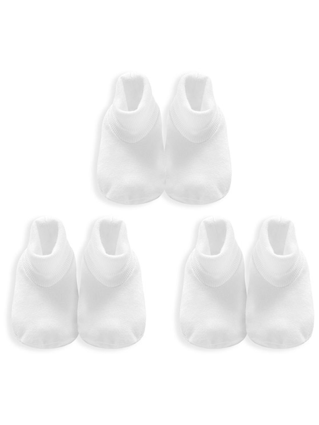 Cotton Stuff Booties (3pcs) (White- Image 1)