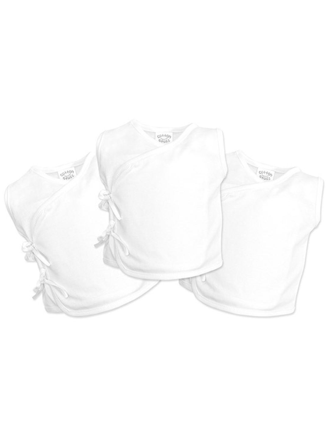 Loving Couple 100% Natural Cotton Girls Sando 3pcs (White)