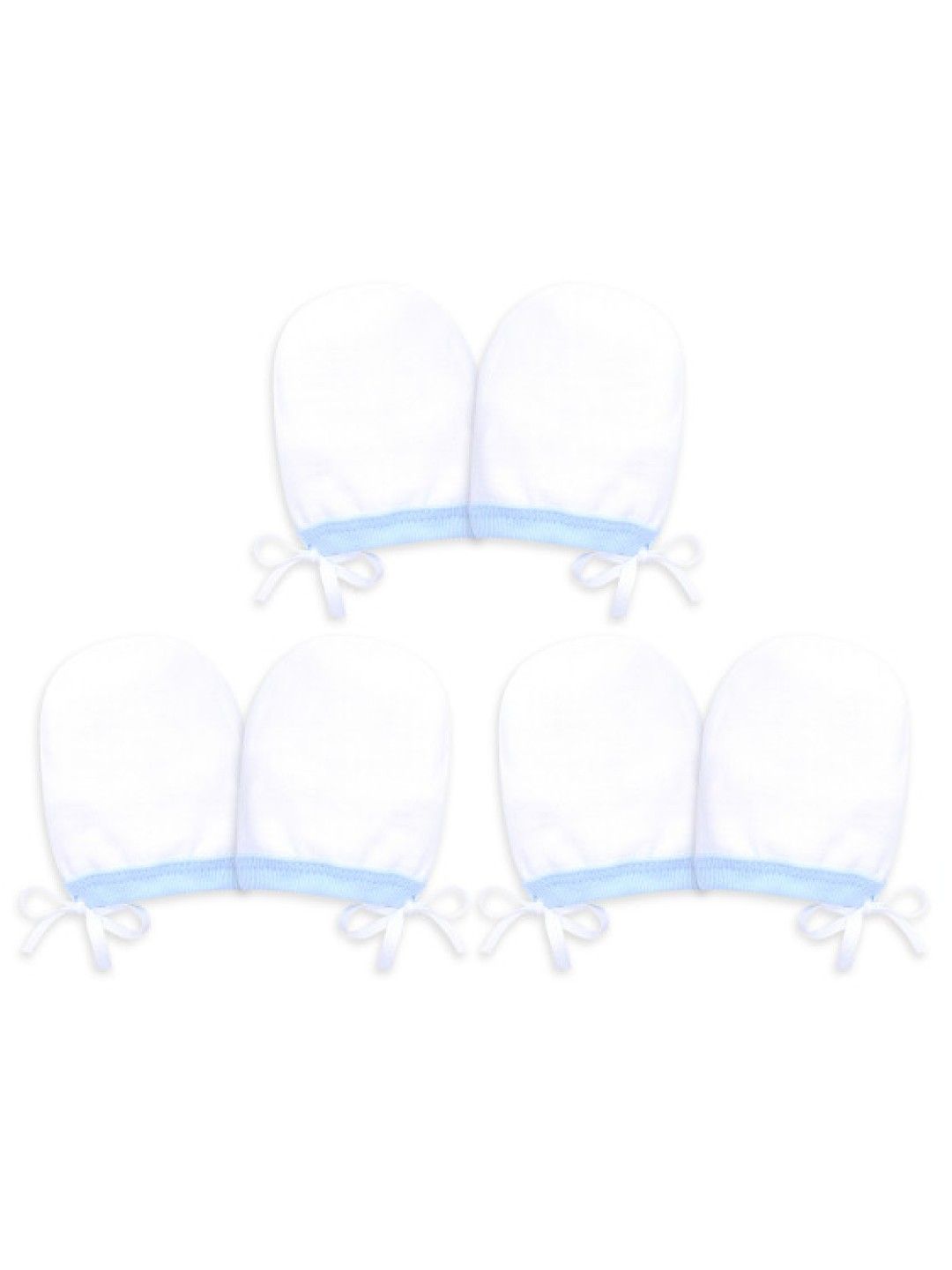 Cotton Stuff Mittens with String (3 pairs)