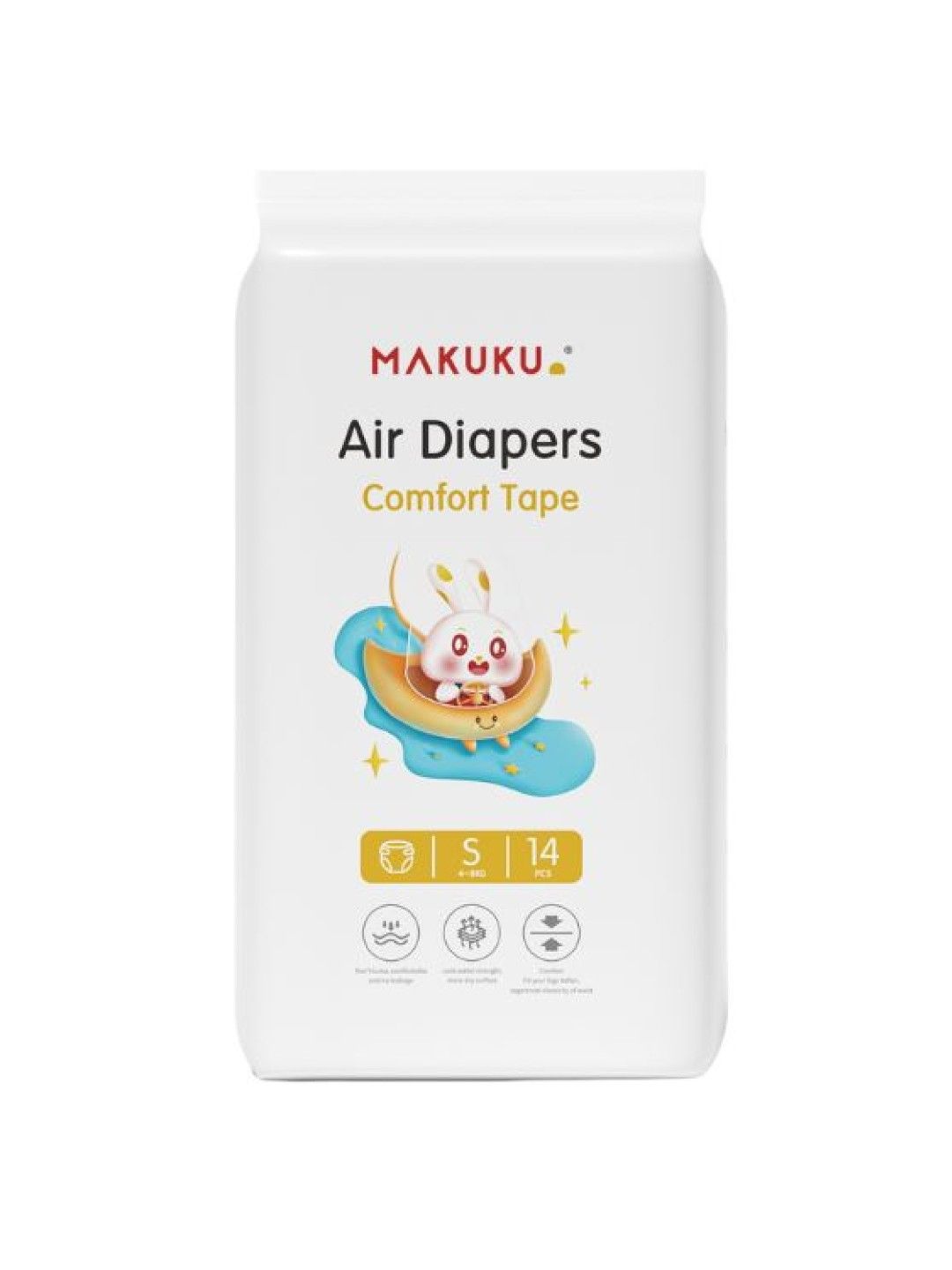 Makuku Mini Diaper Baby Cottony Cloth-Like Disposable Tape Training Pad, Small 14s
