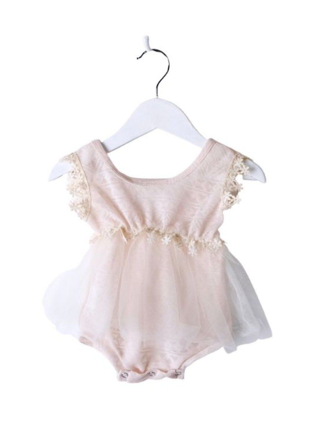 Style Me Little Lace & Tulle Romper Suit (Champagne Beige- Image 1)