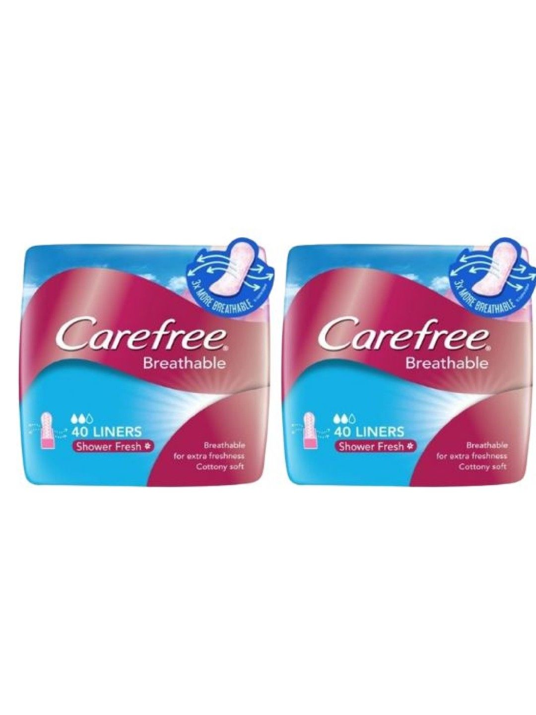 Carefree Breathable Panty Liners (40s) x 2