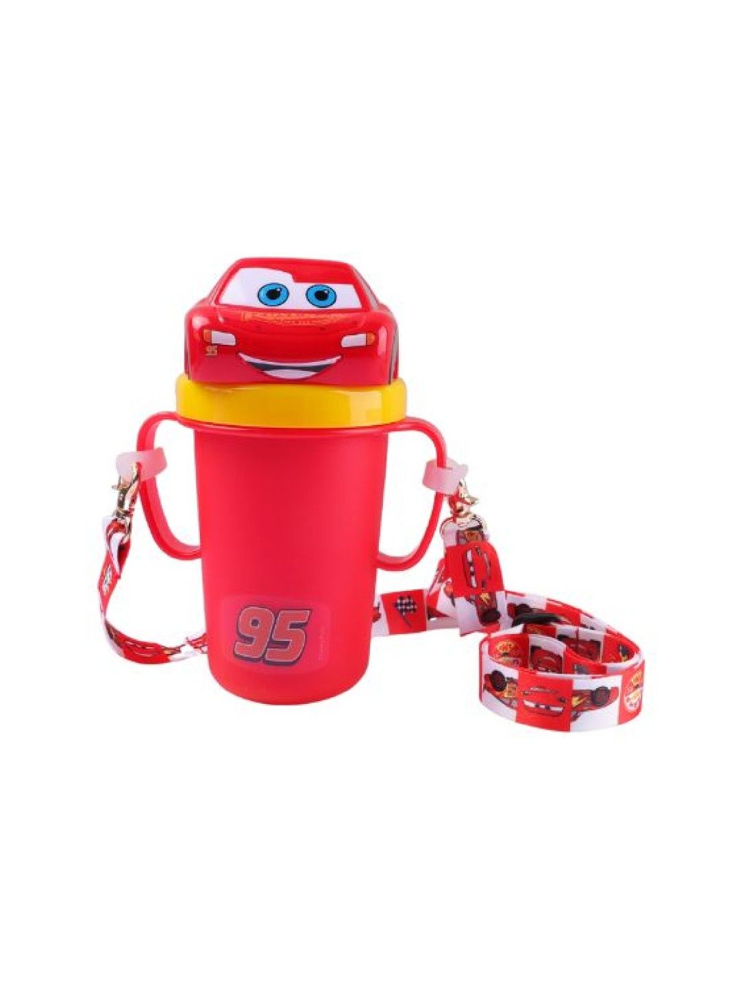 Dish Me PH Disney Cars McQueen - 3D Stainless Learning Sippy Cup with strap (300ml) (No Color- Image 1)