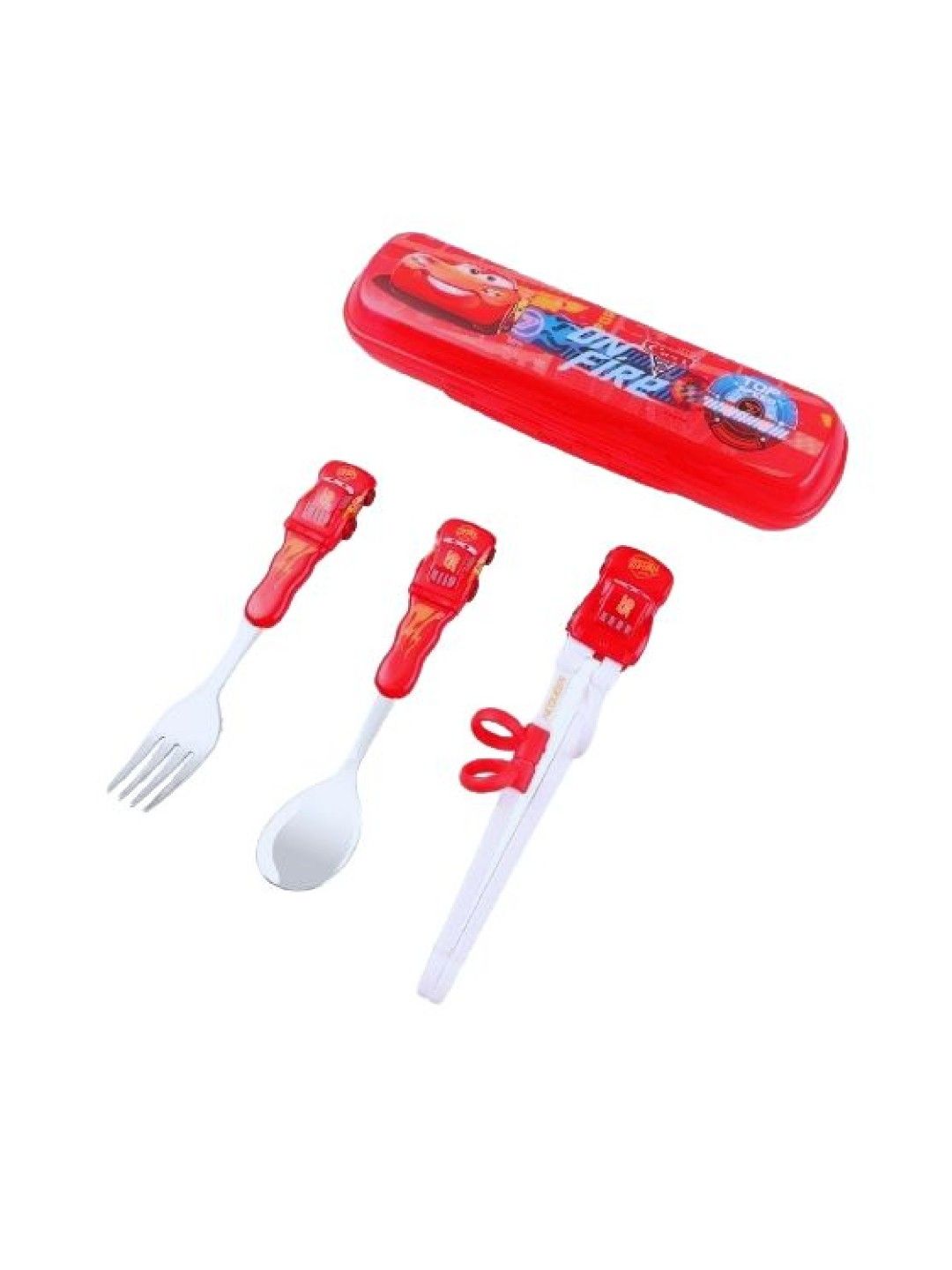 Dish Me PH Disney Cars McQueen - 3D Spoon, Fork and Chopsticks Set with Case (No Color- Image 1)