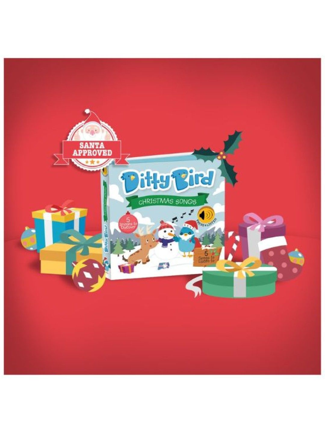 Ditty Bird Musical Book - Christmas Songs (No Color- Image 3)