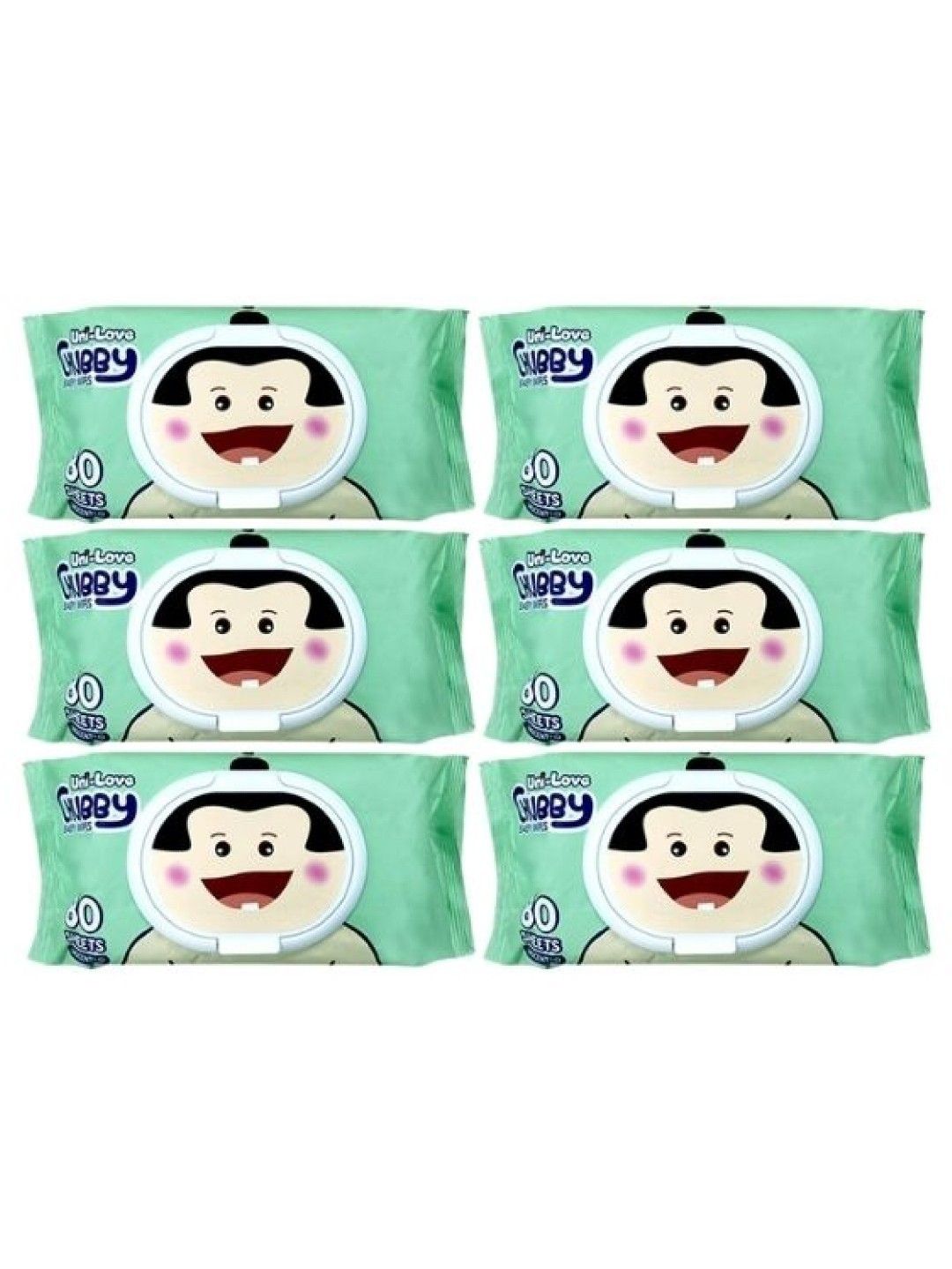 Uni-love Chubby Baby Wipes (Sumo) 80's (6-Pack) (No Color- Image 1)