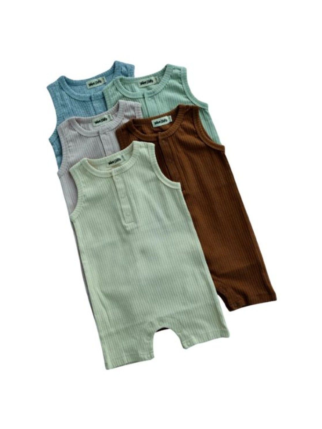 Wee Oats Churros Sleeveless Onesie Shorts (Cream- Image 1)