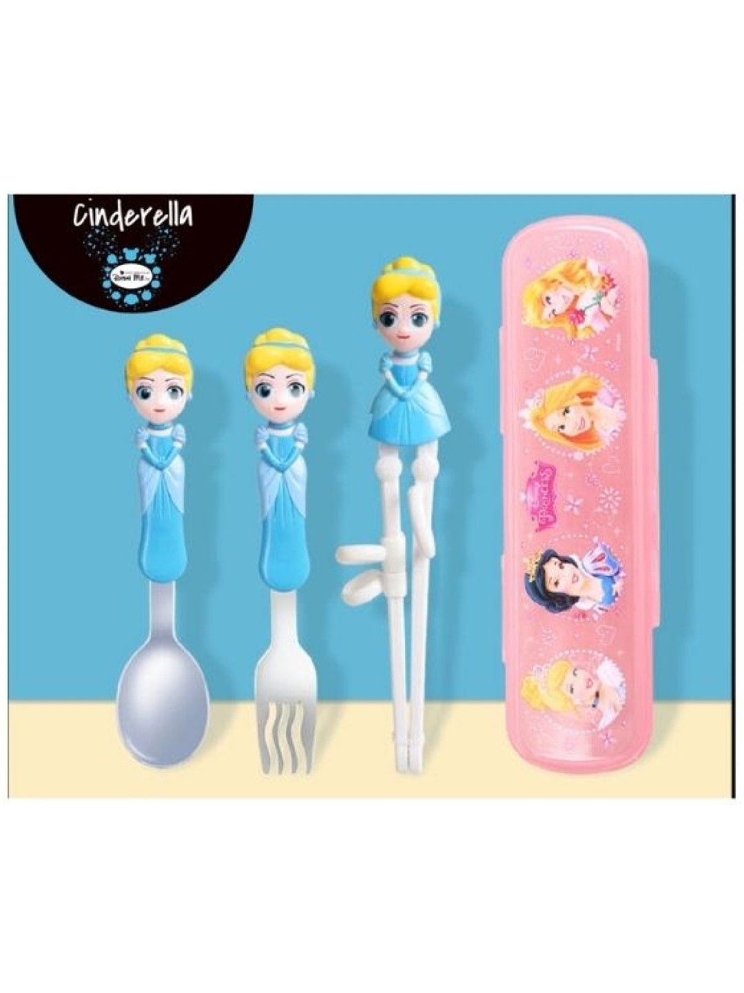Dish Me PH Disney Cinderella - 3D Spoon, Fork and Chopsticks Set with Case (No Color- Image 2)