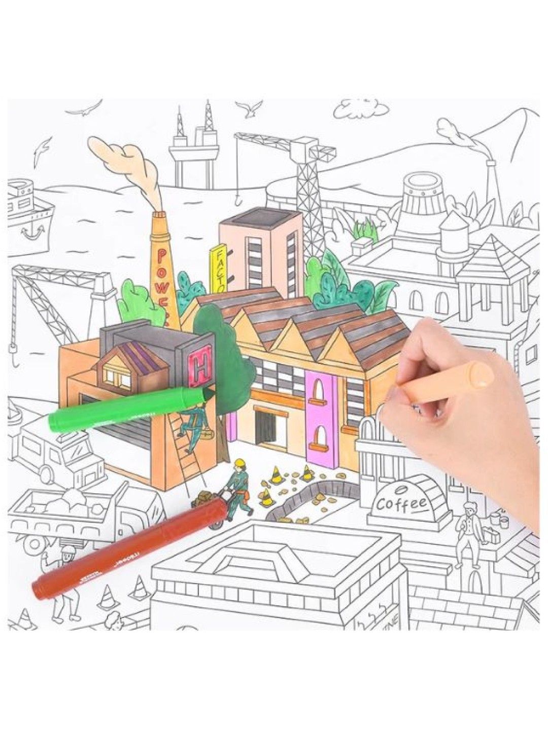 MiDeer Giant Colouring Roll (City- Image 2)