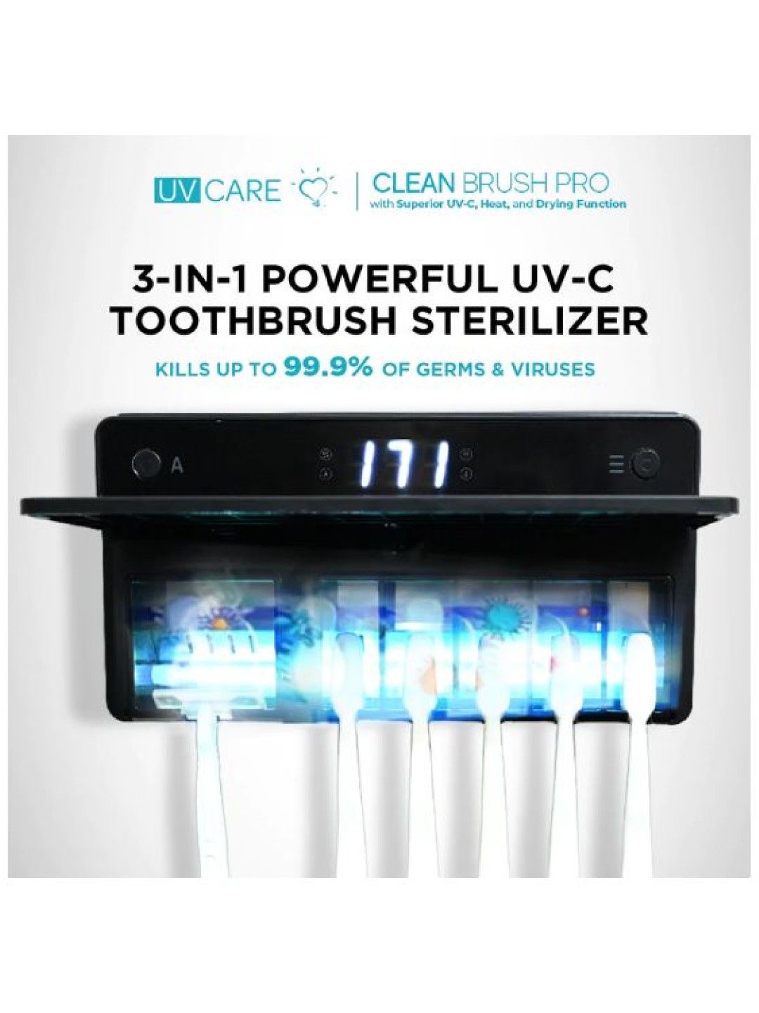 UV Care Clean Brush Pro (3-in-1 UVC Toothbrush Sterilizer) (No Color- Image 4)