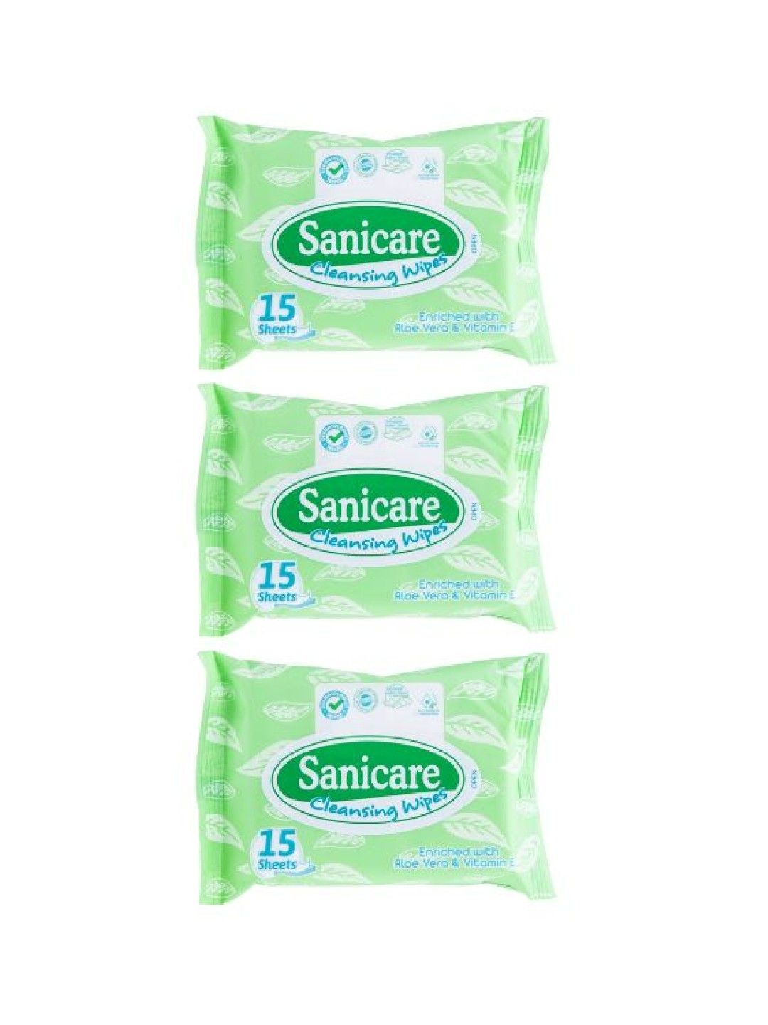Sanicare [Bundle of 3] Cleansing Wipes Eucalyptus (15 sheets) (No Color- Image 1)