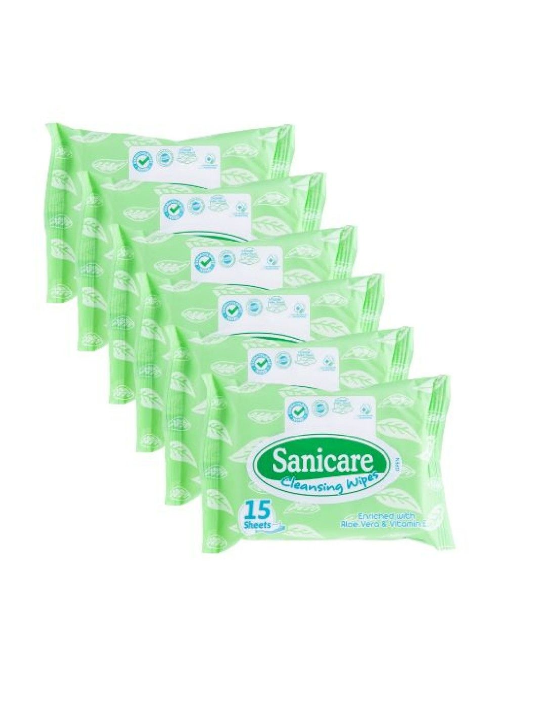 Sanicare [Bundle of 6] Cleansing Wipes Eucalyptus (15 sheets) (No Color- Image 1)