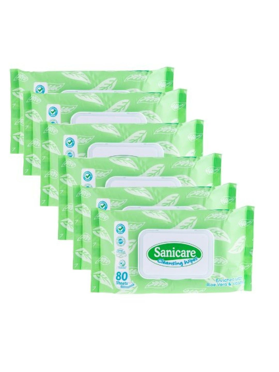 Sanicare [Bundle of 6] Cleansing Wipes Eucalyptus (80 sheets) (No Color- Image 1)