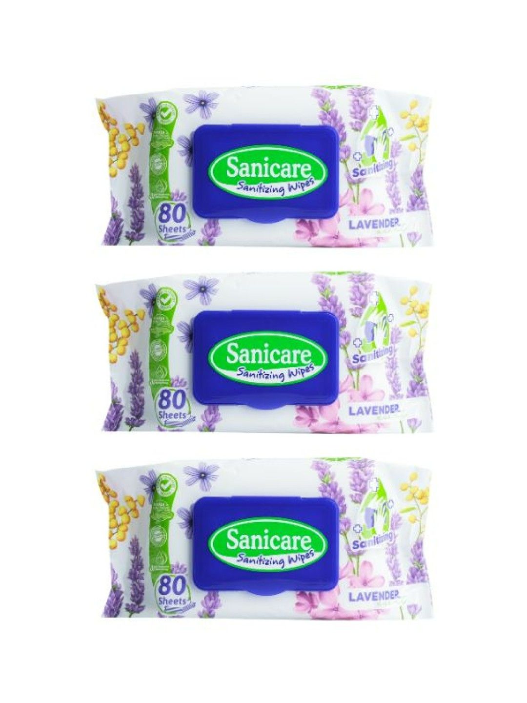 Sanicare [Bundle of 3] Cleansing Wipes Lavender (80pcs) (No Color- Image 1)