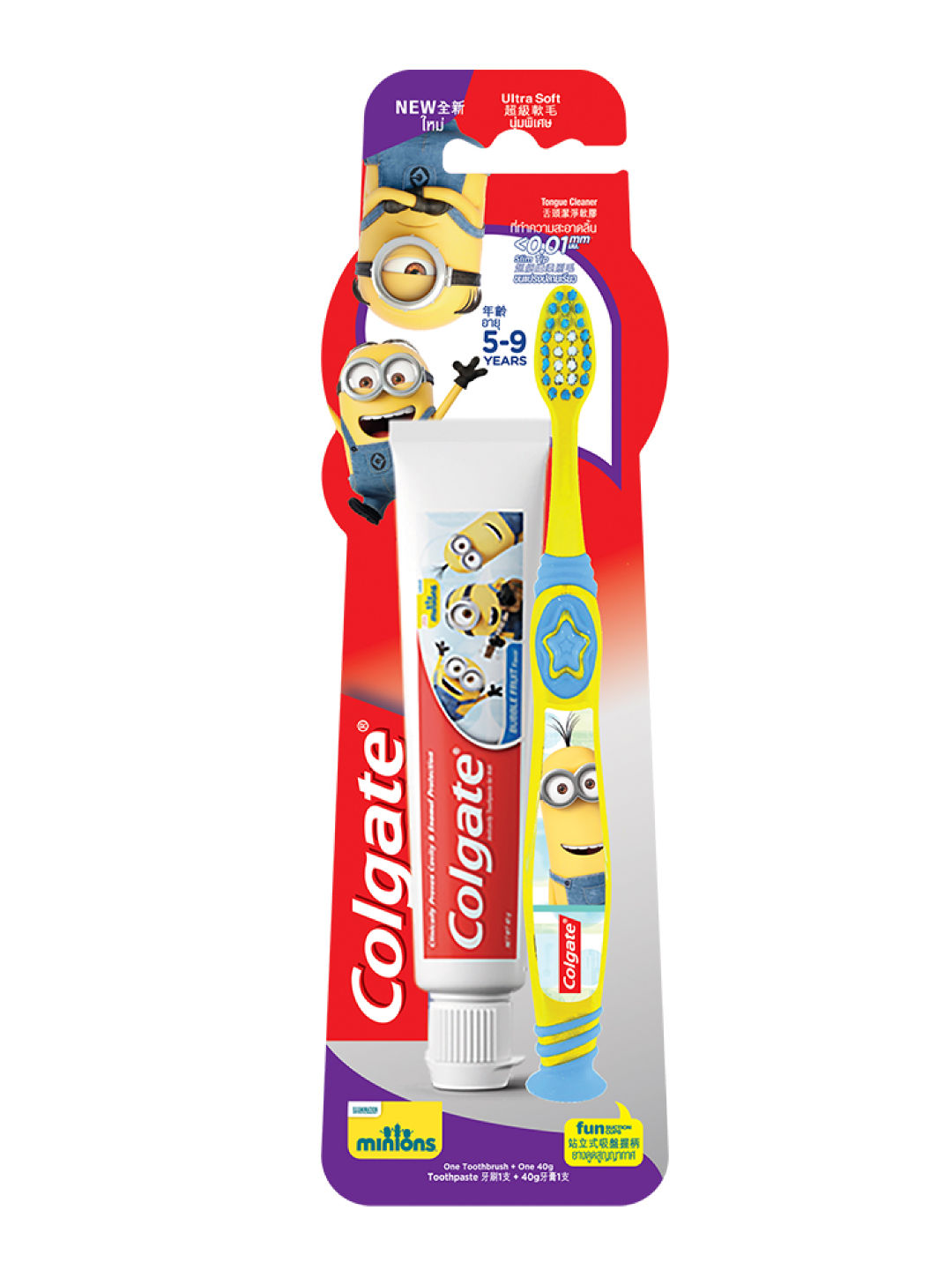 Colgate Minions Youth Toothbrush (5-9) + Minions Toothpaste (40g) Value Pack