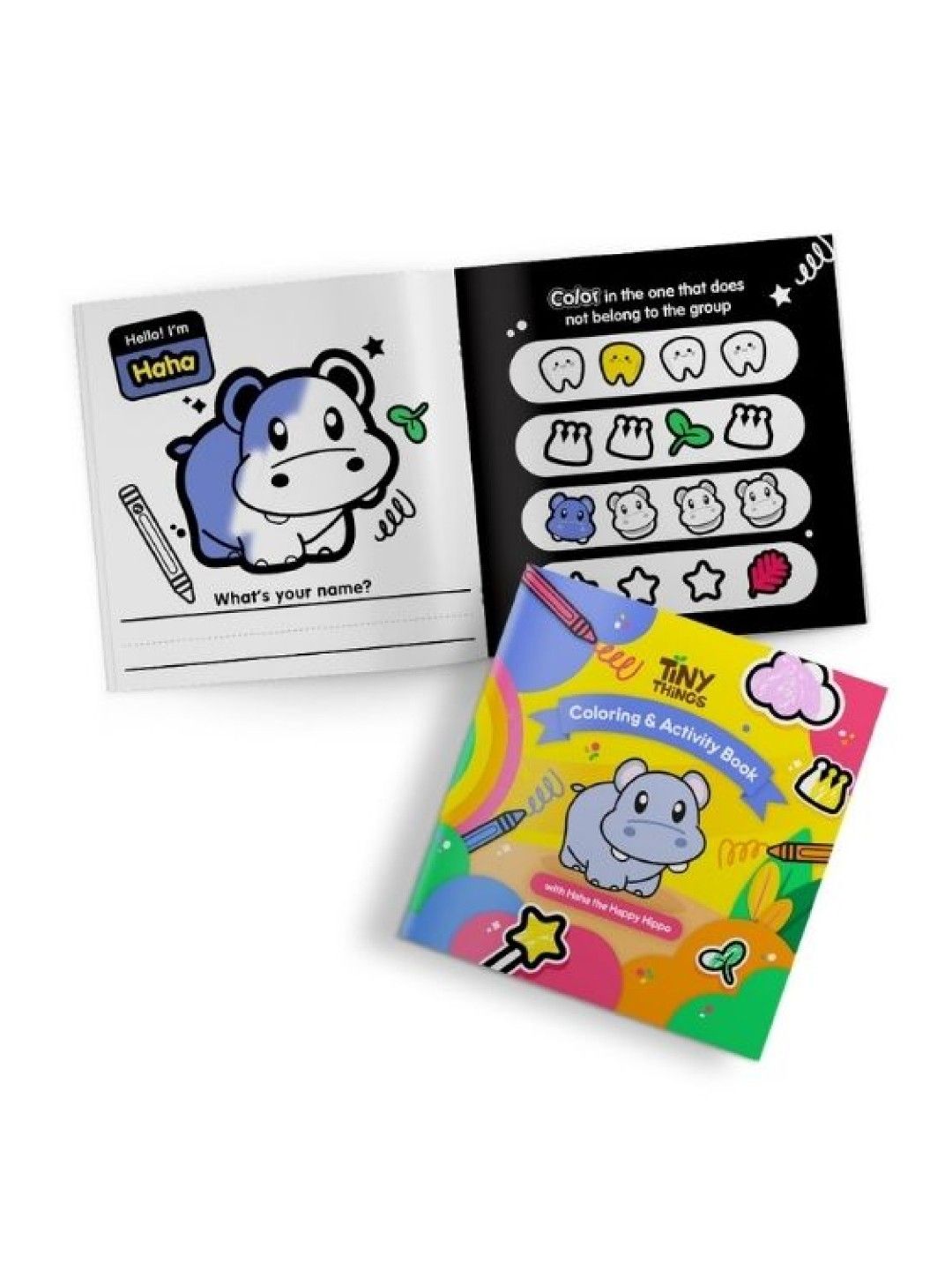 Tiny Buds Coloring Activity Book with Haha The Happy Hippo (No Color- Image 2)