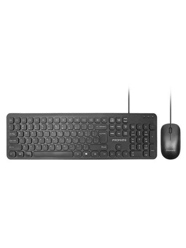 Promate Combo-KM2 Quiet Key Wired Compact KeyBoard & Mouse | edamama