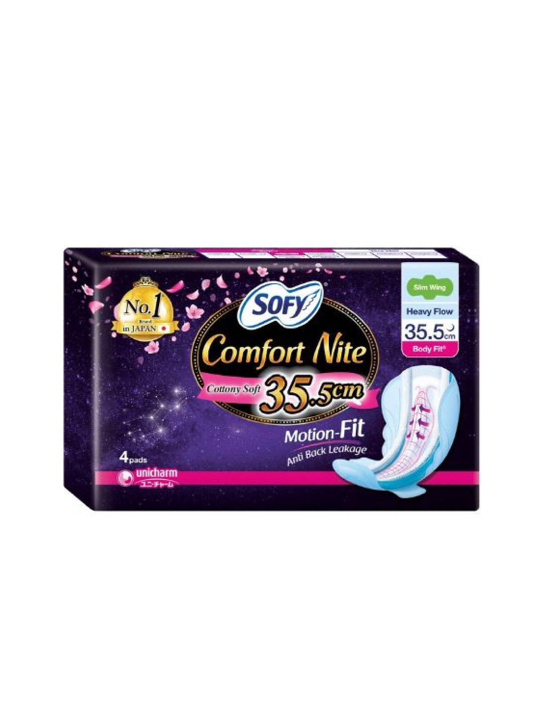 Sofy Comfort Nite Slim Wing Overnight Sanitary Napkin 35.5cm (4 pads)