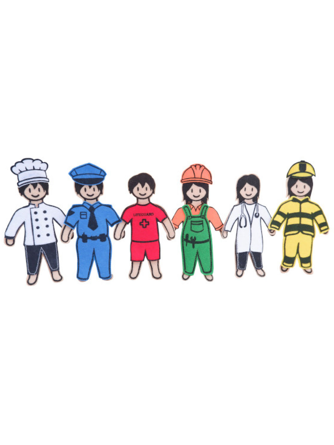 PlaygoalZ Felt Dolls - Community Helpers (No Color- Image 3)