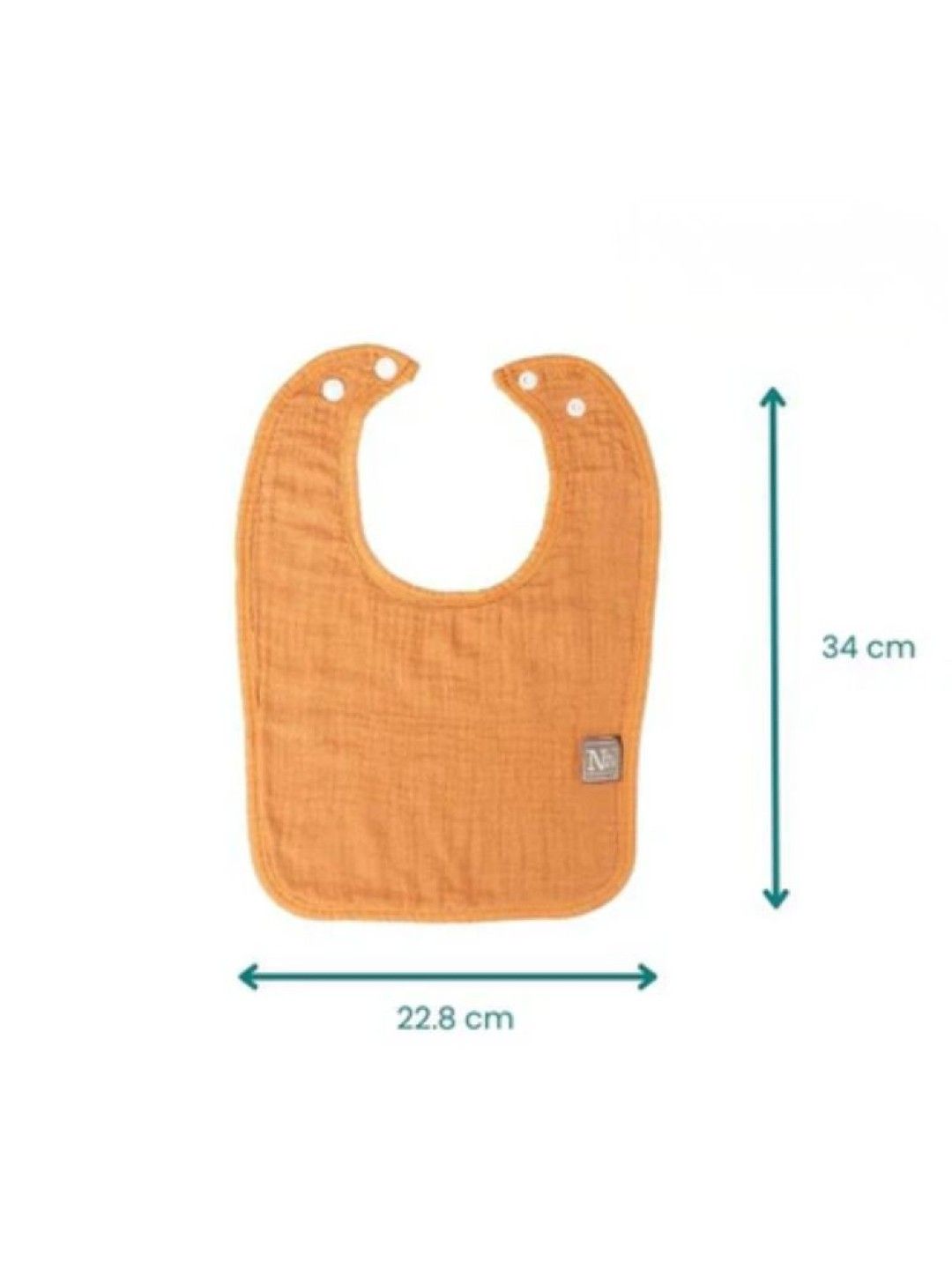 Nathan & Emma Snap on Muslin Bibs 2s (Copper Brown and Cream White) (No Color- Image 3)