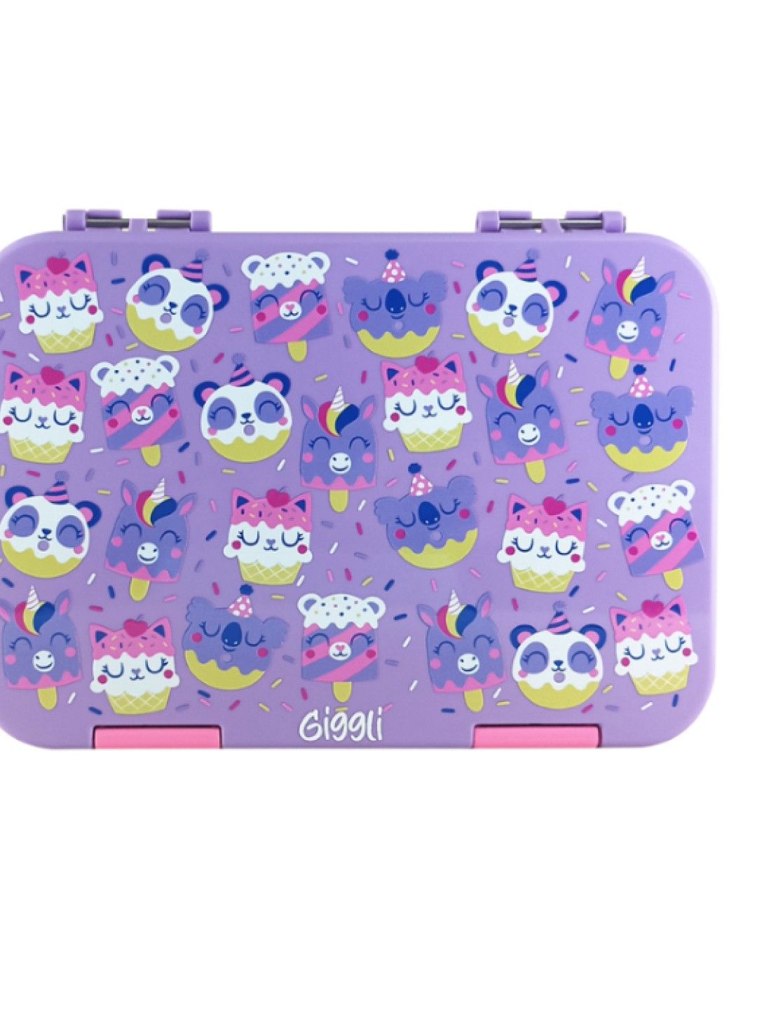 Giggli Leak Proof 4-Compartment BPA-Free Tritan Microwavable Bento Box (Purple Sprinkles- Image 1)