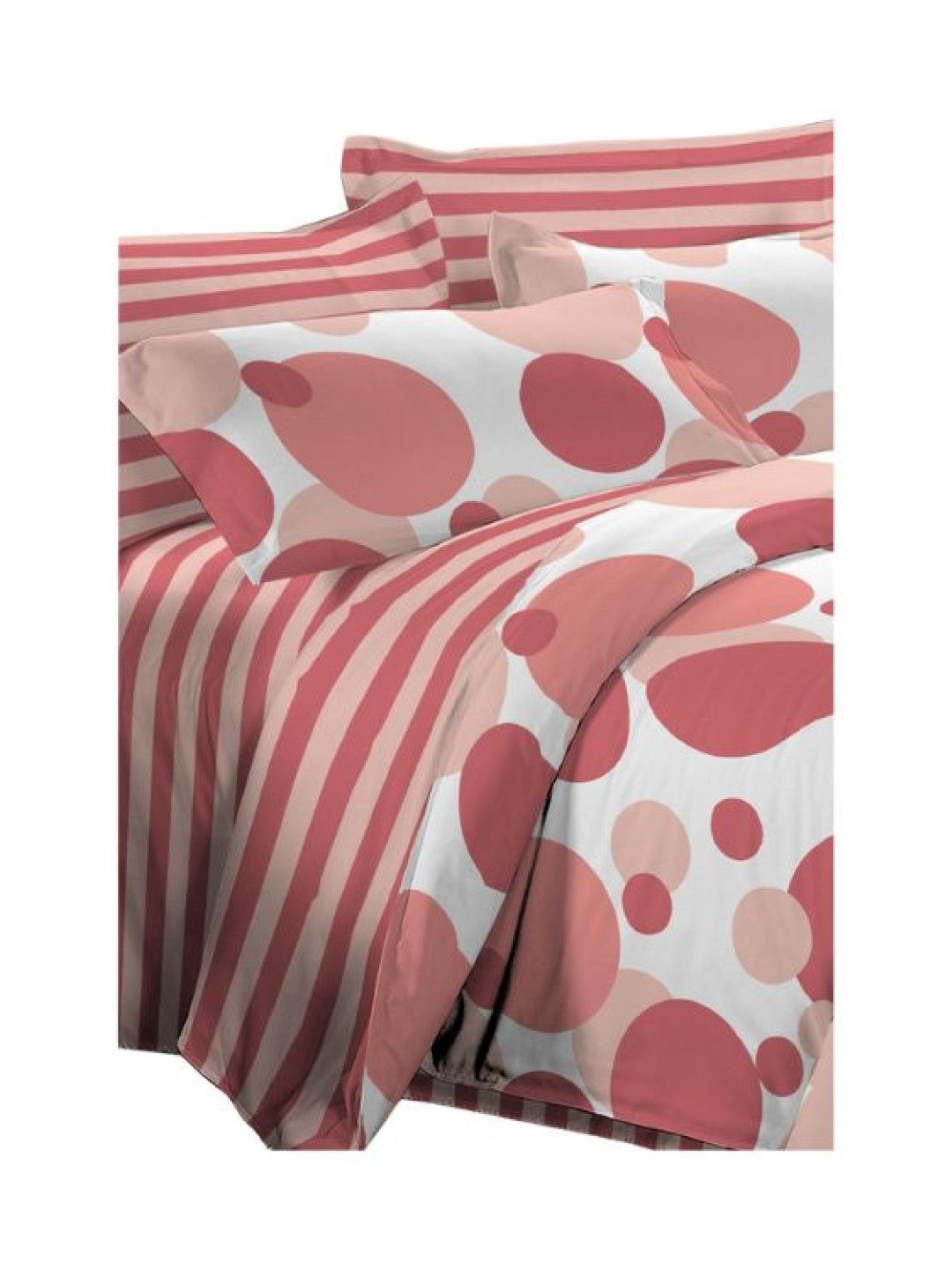 Sunbeams Lifestyle Primeo 100% Cotton Flat Fitted Comforter (Set of 4) (Coral- Image 3)