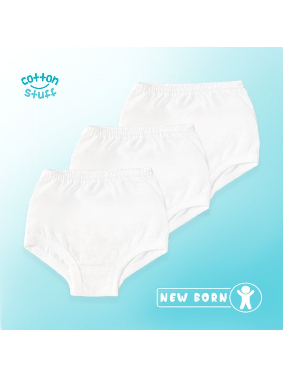 Cotton Stuff 3-piece Panty (White) (No Color- Image 2)