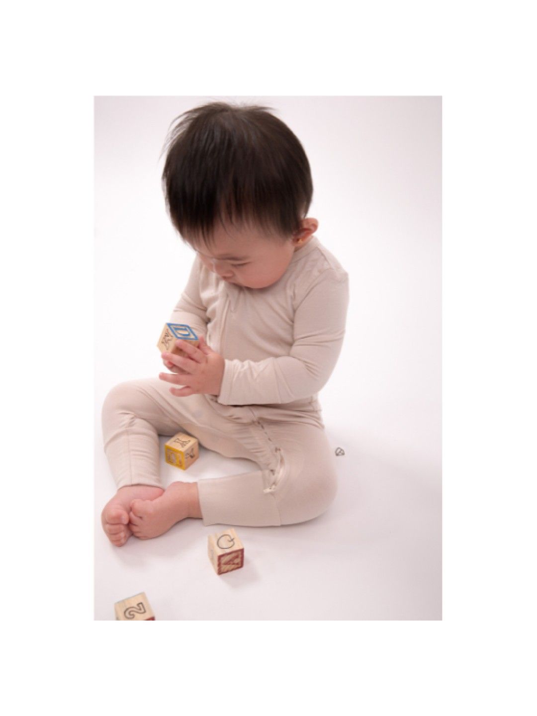 Kalma Baby Bamboo Zip Sleepsuit (Cream- Image 2)