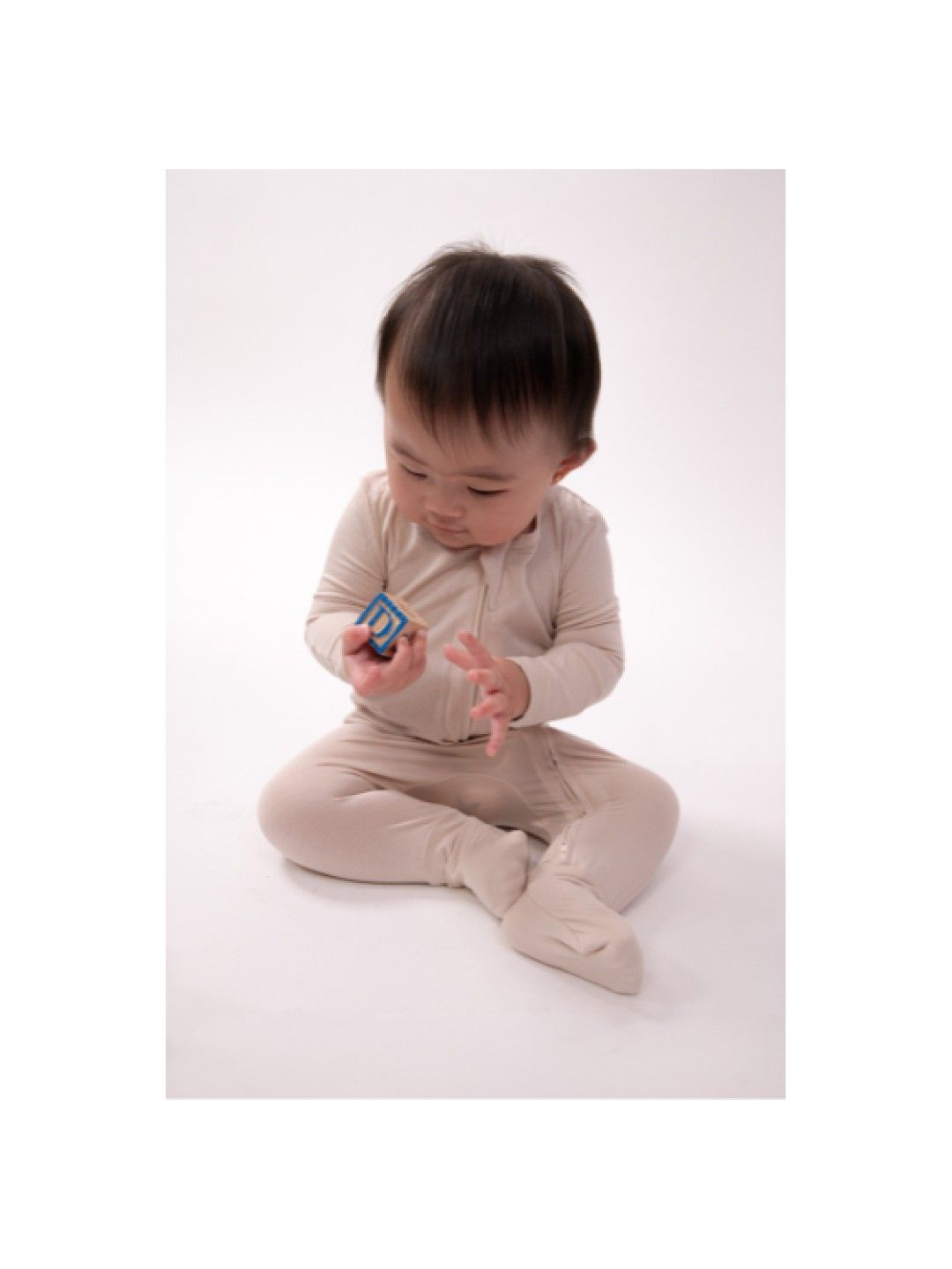 Kalma Baby Bamboo Zip Sleepsuit (Cream- Image 3)
