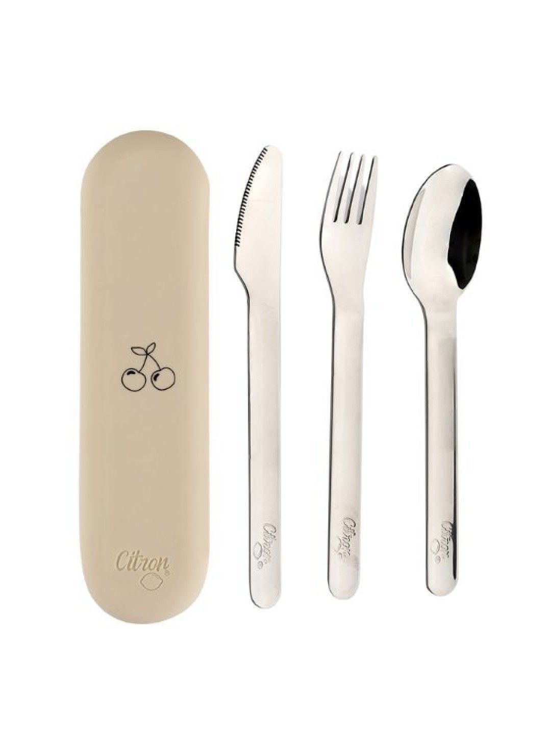 Citron Cutlery Set with Silicon Case (Cream- Image 1)