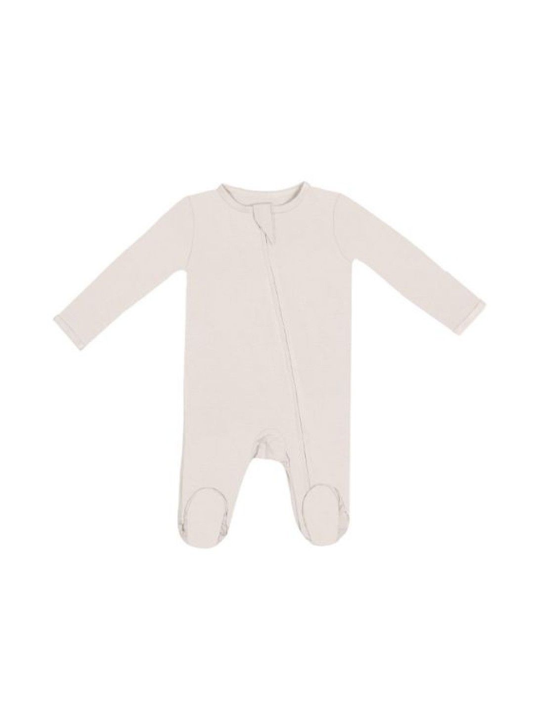 Kalma Baby Organic Bamboo Zip Footed Romper Onesies (Cream- Image 1)